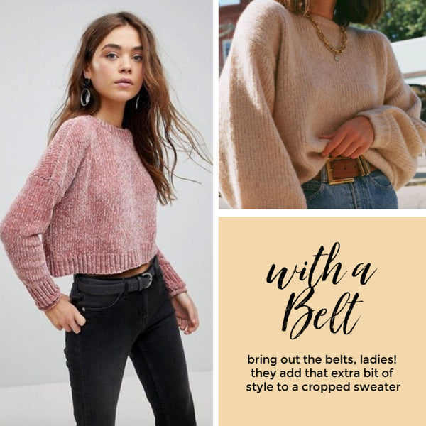 Friday apparel how to style cropped sweaters belts high waisted