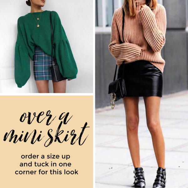 how to style sweaters and mini skirt the Friday blog Friday apparel