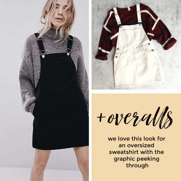 how to style sweaters and skirts overalls the Friday blog Friday apparel