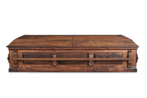 hardwood walnut handcrafted casket