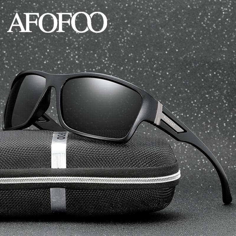 Polarized Men's Night Vision Sunglasses Square Sport Driving UV400 Sun Glasses