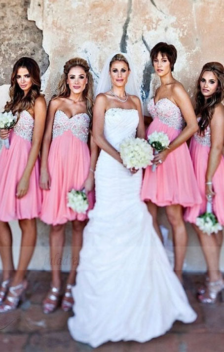 Pink Bridesmaid Dresses Short Bridesmaid Gown Summer Bridesmaid Gowns Beach Bridesmaid Dress Bd98313