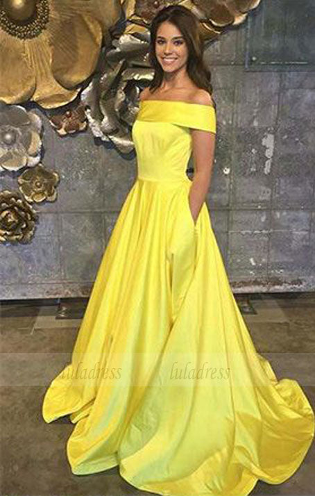 yellow prom dress with pockets