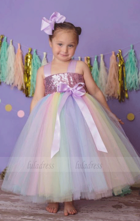 pastel colour flower girl dresses