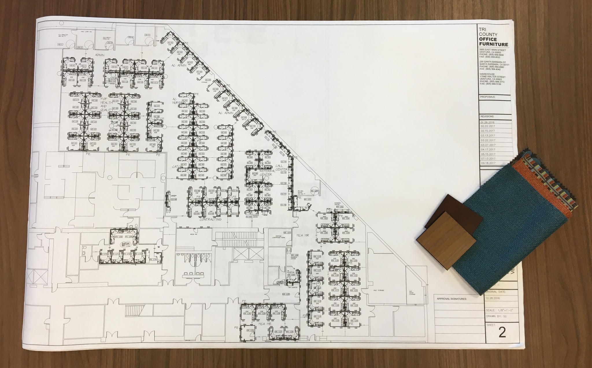 Cad Blueprint on Desk