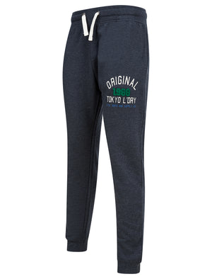 OG Tokyo Brushback Fleece Cuffed Joggers in Sky Captain Navy Marl - triatloandratx