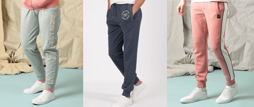 Examples of jogging bottoms available at Tokyo Laundry