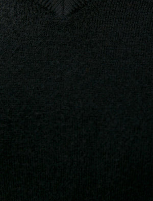 Silvo Soft Cashmillon V Neck Jumper In Black - Kensington Eastside