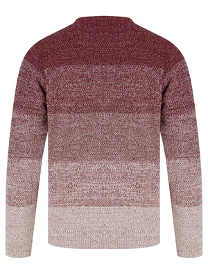 Dusen Graduated Colour Block Knitted Jumper in Claret - triatloandratx