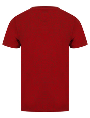 Shaker Motif Cotton Jersey Grindle T-Shirt in Dark Red - triatloandratx