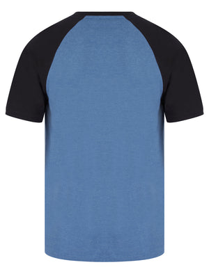 Dunswell (3 Pack) Raglan Sleeve Cotton Jersey Basic T-Shirt Set In Light Grey Marl / White / Dutch Blue - triatloandratx