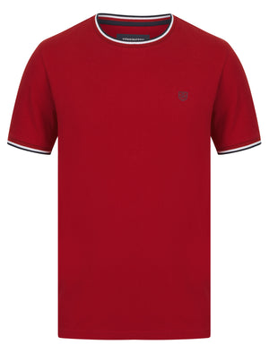 Westmoor Cotton Jersey Crew Neck Ringer T-Shirt in Scooter Red - Kensington Eastside