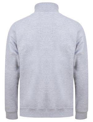 Solimba Quarter Zip Funnel Neck Pullover Sweat in Light Grey Marl - triatloandratx