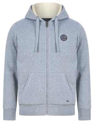 Billsburg Chunky Zip Through Borg Lined Fleece Hoodie in Light Grey Marl - triatloandratx