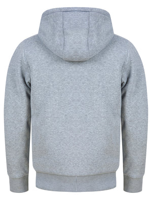 Billsburg Chunky Zip Through Borg Lined Fleece Hoodie in Light Grey Marl - triatloandratx