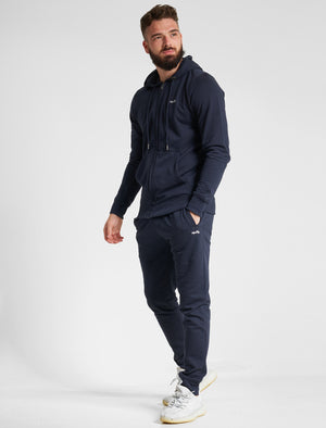 Invex 2pc Hoody & Jogger Brushback Fleece Tracksuit Co-ord Set in Sky Captain Navy - triatloandratx