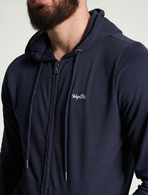 Invex 2pc Hoody & Jogger Brushback Fleece Tracksuit Co-ord Set in Sky Captain Navy - triatloandratx