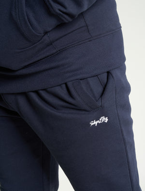 Invex 2pc Hoody & Jogger Brushback Fleece Tracksuit Co-ord Set in Sky Captain Navy - triatloandratx