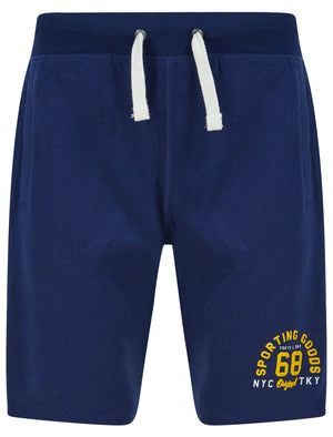 Sporting Goods Brushback Fleece Jogger Shorts in Medieval Blue - triatloandratx