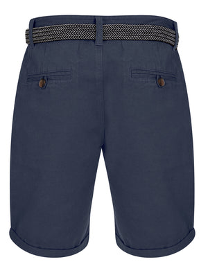Sheringham Cotton Twill Chino Shorts With Woven Belt in Powder Blue - triatloandratx