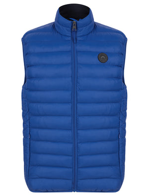 Yuley Quilted Puffer Gilet with Fleece Lined Collar in Sodalite Blue - triatloandratx