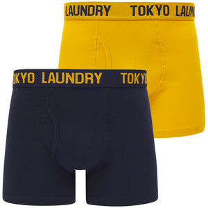 Lumber 2 (2 Pack) Boxer Shorts Set in Golden Rod / Sky Captain Navy - triatloandratx