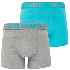 Allyn (2 Pack) Boxer Shorts Set in Blue Atoll / Light Grey Marl - triatloandratx