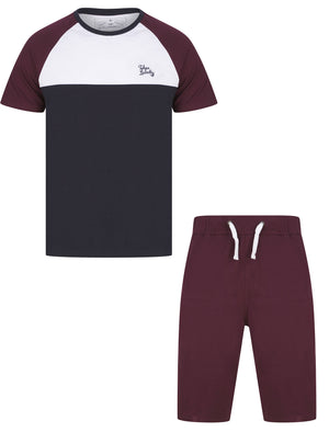 Gregge 2pc Cotton T-Shirt and Shorts Lounge Set in Winetasting - triatloandratx