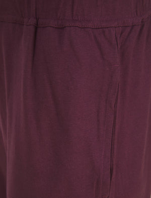 Gregge 2pc Cotton T-Shirt and Shorts Lounge Set in Winetasting - triatloandratx