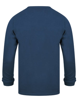 Revo Motif Cotton Jersey Long Sleeve Top in Insignia Blue - triatloandratx