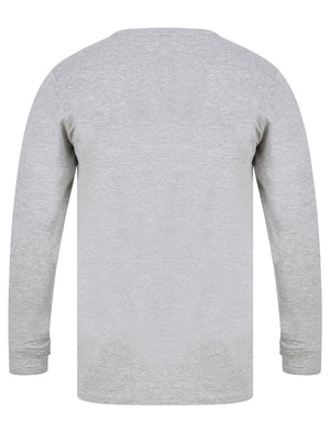 Nect Motif Cotton Jersey Long Sleeve Top in Light Grey Marl - triatloandratx