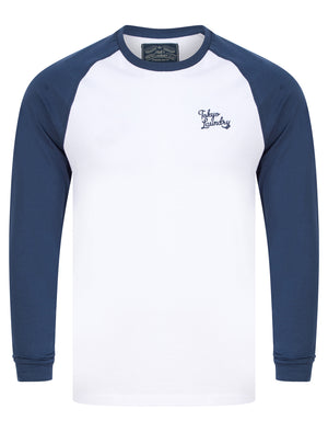 Irons Cotton Jersey Baseball Raglan Long Sleeve Top in Patriot Blue - triatloandratx