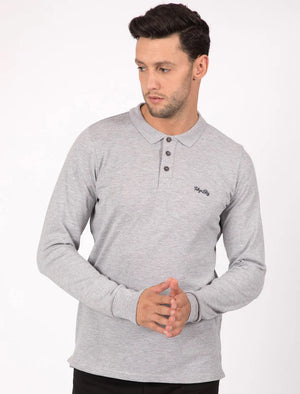 Cosenza Long Sleeve Polo Shirt in Light Grey Marl - triatloandratx