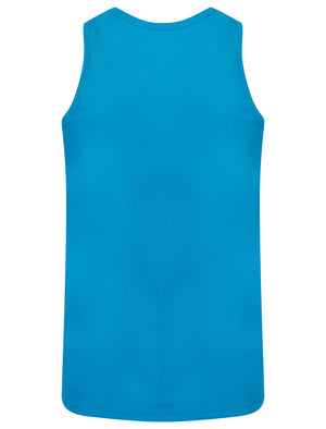 Calvin Cotton Ribbed Plain Vest Top in Blithe Blue - South Shore