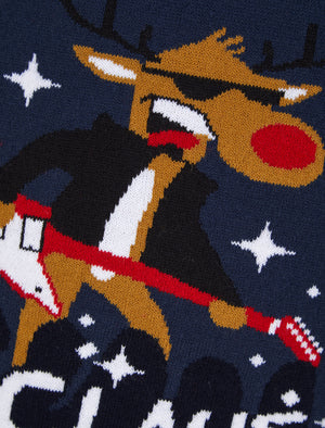 Boy's Rebel Novelty Christmas Jumper in Dress Blues - Merry Christmas Kids (4-12yrs)