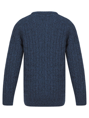 Boys Guinee Chunky Cable Knitted Jumper in Denim Twist - triatloandratx Kids