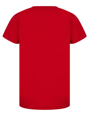Boys Centre Stage Motif Cotton T-Shirt in Barados Cherry - triatloandratx Kids