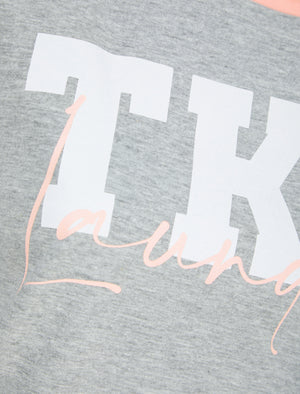 TKY Motif Cotton Jersey Ringer T-Shirt in Light Grey Marl - triatloandratx