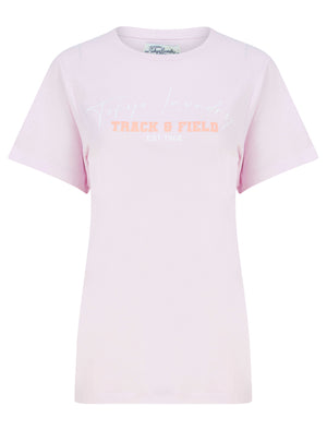 Track Motif Cotton Jersey T-Shirt in Lavender Fog - triatloandratx