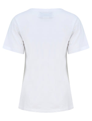 Track Motif Cotton Jersey T-Shirt in Optic White - triatloandratx