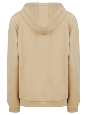 Sparked Sequin Motif Brushback Fleece Pullover Hoodie in Beige - triatloandratx