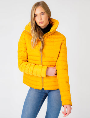 Honey 2 Funnel Neck Quilted Jacket in Old Gold - triatloandratx