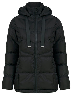 Royal Quilted Hooded Puffer Coat in Black - triatloandratx