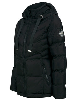 Royal Quilted Hooded Puffer Coat in Black - triatloandratx