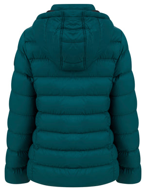 Markle Quilted Hooded Puffer Jacket in Teal - triatloandratx