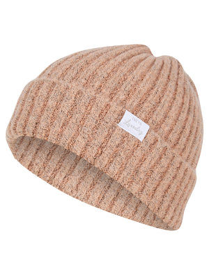 Women's Kai Ribbed Cable Knit Beanie Hat in Pastel Pink - triatloandratx