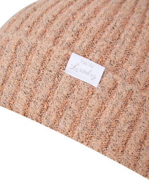 Women's Kai Ribbed Cable Knit Beanie Hat in Pastel Pink - triatloandratx