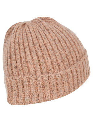 Women's Kai Ribbed Cable Knit Beanie Hat in Pastel Pink - triatloandratx