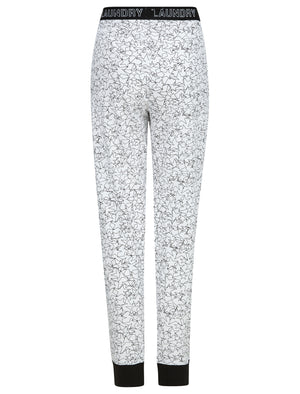 Star Cluster Print 2PC Cotton Lounge Pyjama Set in Bright White - triatloandratx