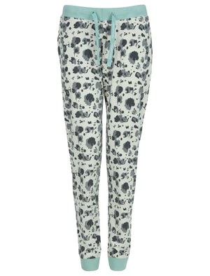 Leopard Mix Print 2PC Cotton Lounge Pyjama Set in Gardenia White - triatloandratx